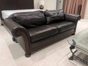 Bernhardt Brown Leather Sofa (*condition noted)