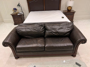 Bernhardt Brown Leather Sofa (*condition noted)