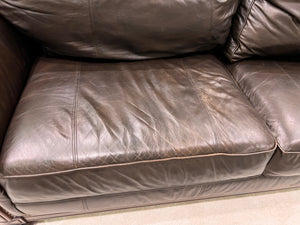 Bernhardt Brown Leather Sofa (*condition noted)