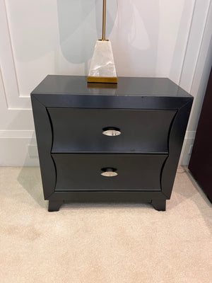 Pair of Black 2 Drawer Nightstands