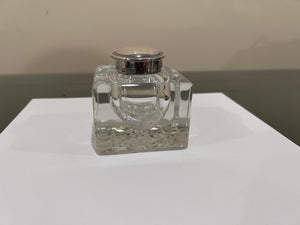 Crystal Inkwell with Sterling Silver Lid