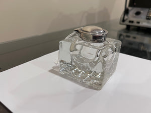 Crystal Inkwell with Sterling Silver Lid