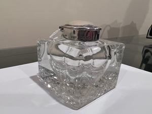 Crystal Inkwell with Sterling Silver Lid