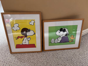 2 Framed Peanuts Prints