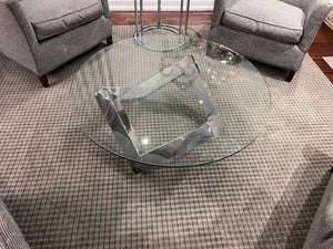 ELTE Chrome/Glass Round Como Cocktail Table (*retail $895)