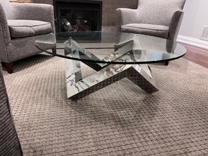 ELTE Chrome/Glass Round Como Cocktail Table (*retail $895)