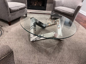 ELTE Chrome/Glass Round Como Cocktail Table (*retail $895)