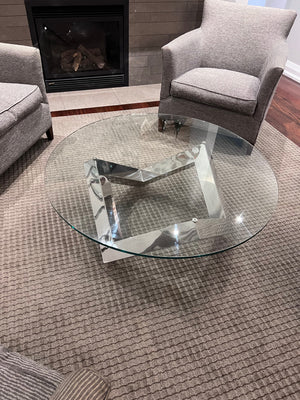 ELTE Chrome/Glass Round Como Cocktail Table (*retail $895)