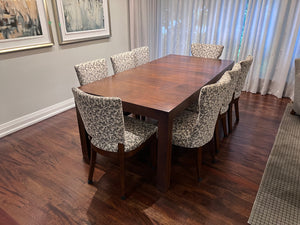 Parson Dining Table in Walnut + 8 Chairs from Cabinet Furniture (*retail $5,500+)