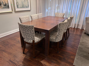 Parson Dining Table in Walnut + 8 Chairs from Cabinet Furniture (*retail $5,500+)