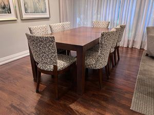 Parson Dining Table in Walnut + 8 Chairs from Cabinet Furniture (*retail $5,500+)