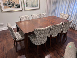 Parson Dining Table in Walnut + 8 Chairs from Cabinet Furniture (*retail $5,500+)