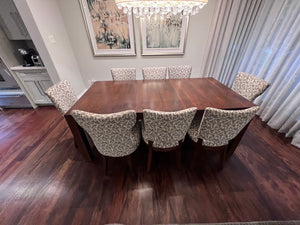 Parson Dining Table in Walnut + 8 Chairs from Cabinet Furniture (*retail $5,500+)