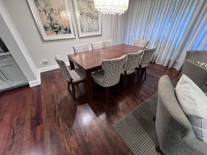 Parson Dining Table in Walnut + 8 Chairs from Cabinet Furniture (*retail $5,500+)