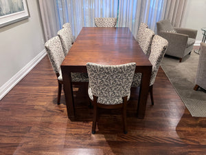 Parson Dining Table in Walnut + 8 Chairs from Cabinet Furniture (*retail $5,500+)