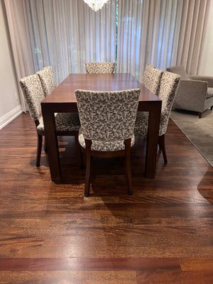 Parson Dining Table in Walnut + 8 Chairs from Cabinet Furniture (*retail $5,500+)