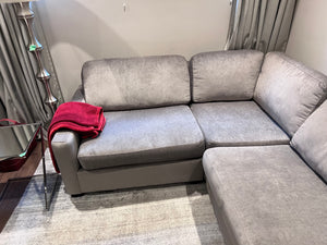 Custom Made Grey Fabric Sectional Sofa