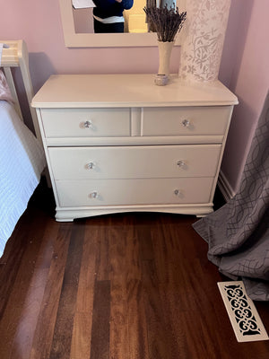 Pair of White Large Nightstands with 4 Drawers