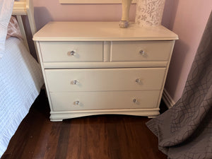 Pair of White Large Nightstands with 4 Drawers