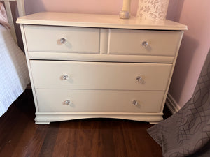 Pair of White Large Nightstands with 4 Drawers