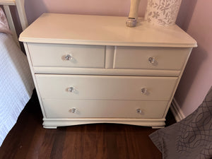 Pair of White Large Nightstands with 4 Drawers