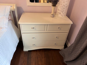 Pair of White Large Nightstands with 4 Drawers