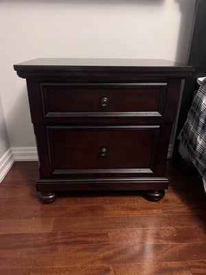 Pair of Chester 2 Drawer Nightstands, Brown