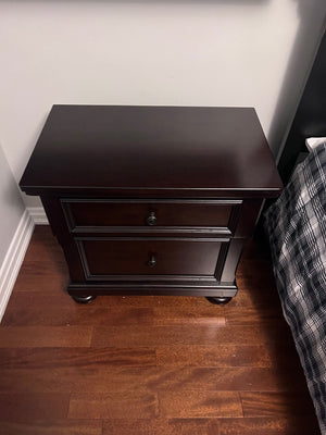 Pair of Chester 2 Drawer Nightstands, Brown