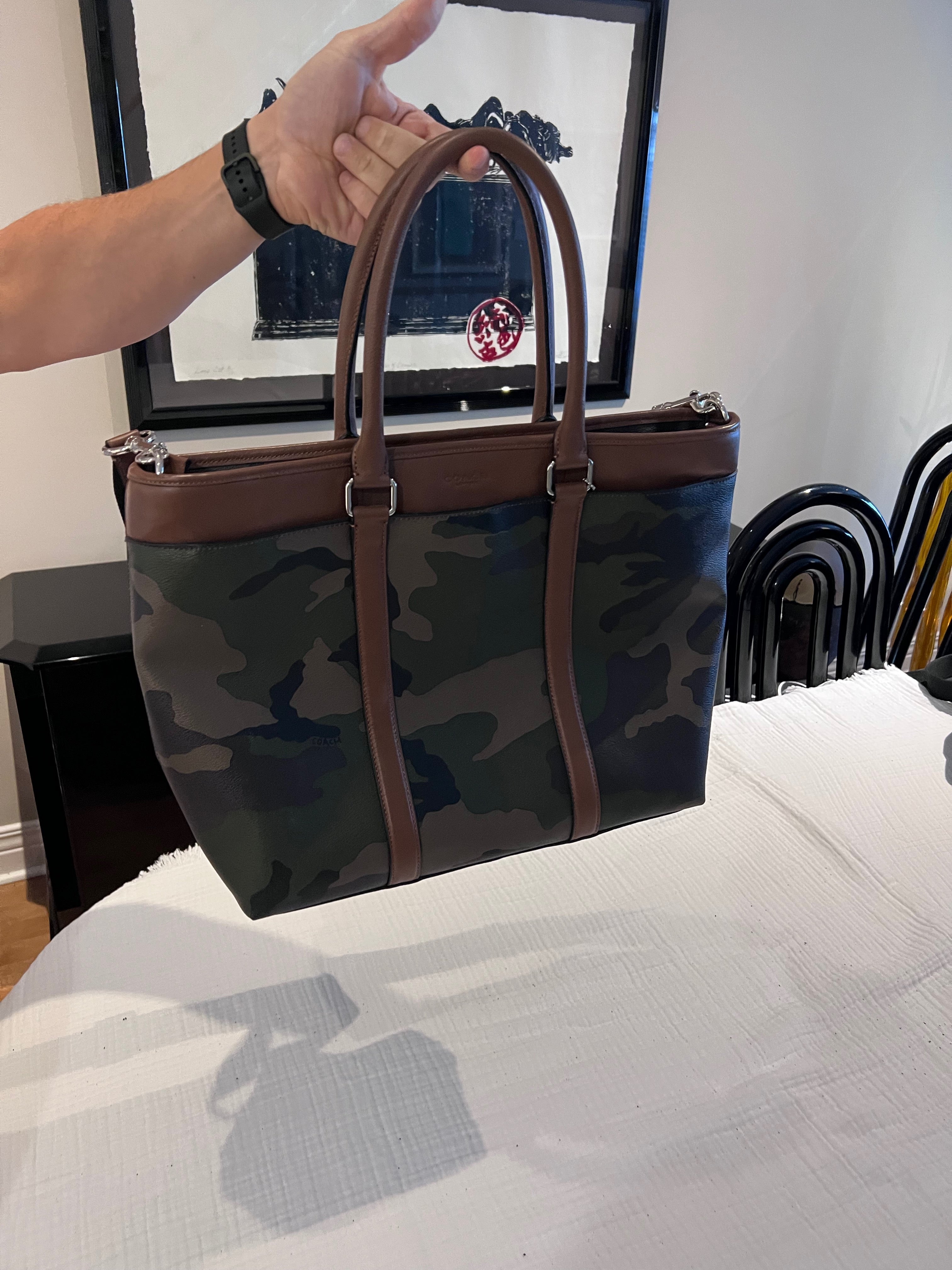 Camo leather tote best sale