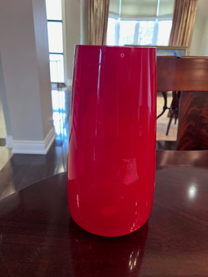 Red Glass Canpol Ltd Vase, Made in Poland