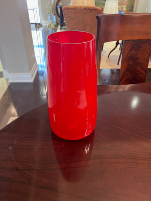 Red Glass Canpol Ltd Vase, Made in Poland