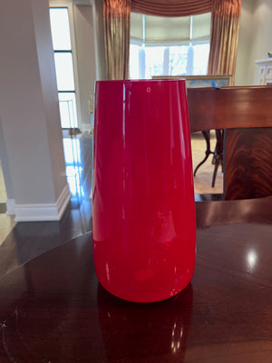 Red Glass Canpol Ltd Vase, Made in Poland