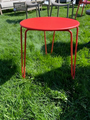 Round Red Steel Side Table