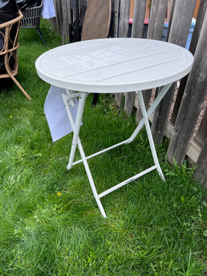 Round White Steel Folding Bistro Table (*retail $159)