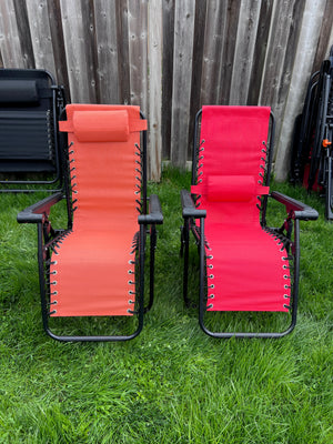 Pair of Orange and Red Junior Zero Gravity Chairs