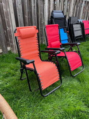 Pair of Orange and Red Junior Zero Gravity Chairs