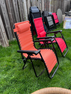 Pair of Orange and Red Junior Zero Gravity Chairs