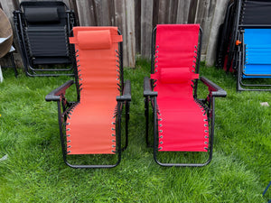 Pair of Orange and Red Junior Zero Gravity Chairs