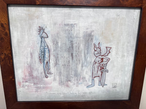 Jesse Lown 'Birdman and Devil Looking for some Action' Acrylic Painting