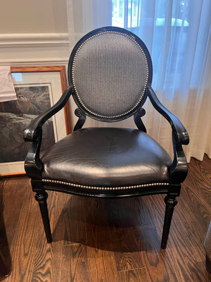 Lexington Home Brands Black Leather Accent Chair