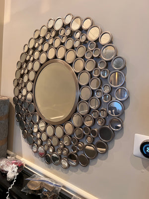 Round Mirror with 'Circles' Border