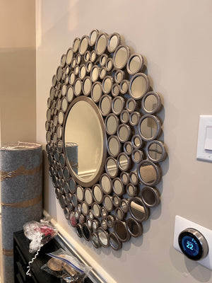 Round Mirror with 'Circles' Border