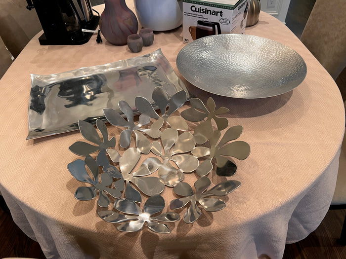 Silver Platter + Bowl Lot