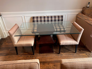 Glass Top Dining Table + 2 Silva Chairs + Banquette