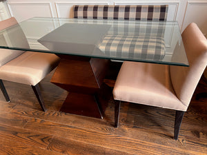 Glass Top Dining Table + 2 Silva Chairs + Banquette