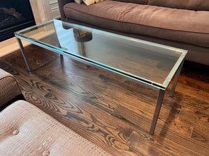 Glass Top Chrome Base Coffee Table