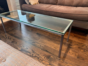 Glass Top Chrome Base Coffee Table