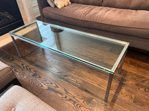 Glass Top Chrome Base Coffee Table