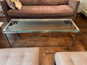 Glass Top Chrome Base Coffee Table