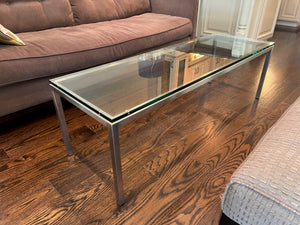 Glass Top Chrome Base Coffee Table